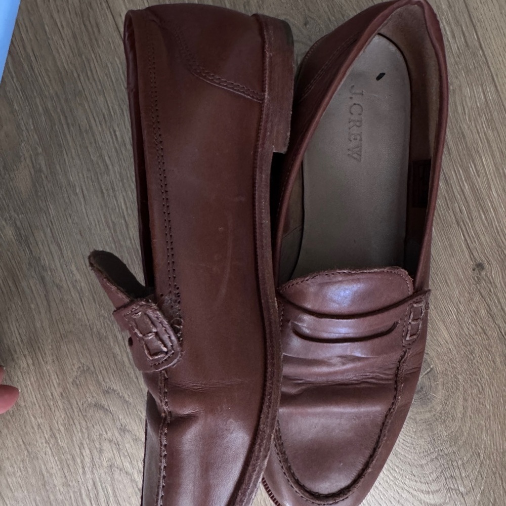 J. Crew Women's Chestnut Brown Leather Penny Loafers